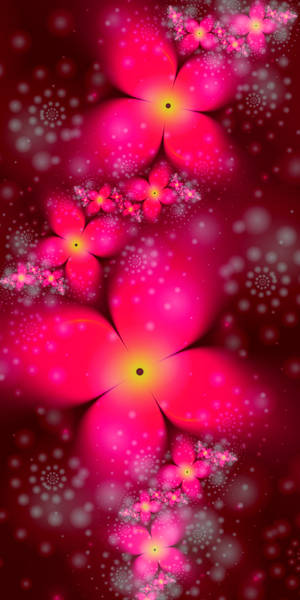 Awesome Pink 3d Iphone Flowers Wallpaper