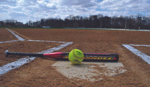 Awesome Softball, Bat, And Arena Wallpaper