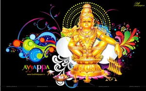 Ayyappan Colorful Art Wallpaper