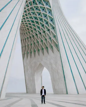 Azadi Tower Man Standing Wallpaper