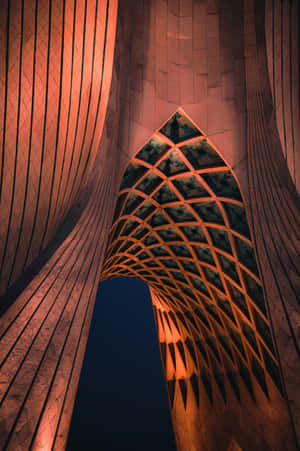 Azadi Tower Night Red Glow Wallpaper