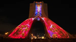 Azadi Tower Red Lights Wallpaper