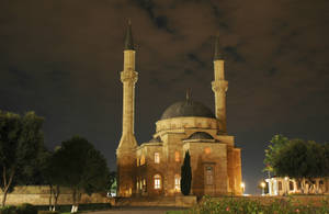 Azerbaijan Mosque At Night Wallpaper