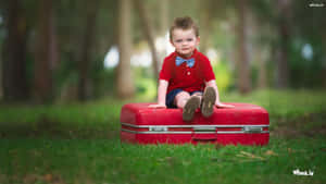 Baby Boy Red Case Sit Down Wallpaper