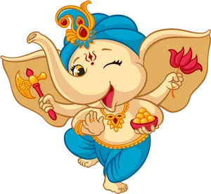 Baby Ganesh Blue Turban Wallpaper