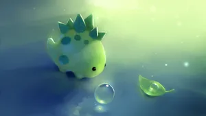 Baby Green Cute Dinosaur Desktop Wallpaper