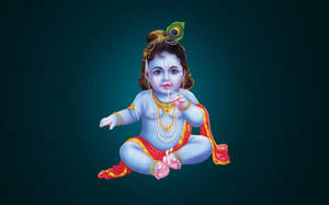 Baby Lord Krishna 4k Digital Artwork Wallpaper