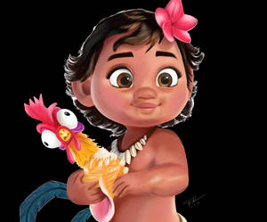 Baby Moana And Hei Hei Wallpaper