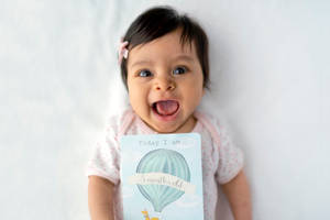 Baby With 8 Months Old Card Wallpaper