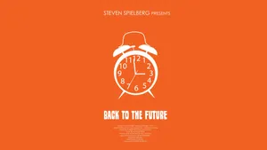 Back To The Future Clock On Orange Wallpaper