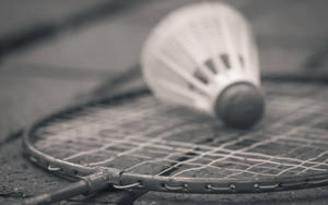 Badminton Racket In Grayscale Wallpaper