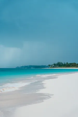 Bahamas Fine Pastel Blue Beach Wallpaper