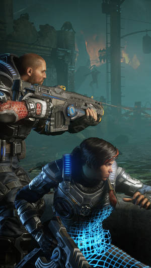 Baird And Diaz Gears 5 Phone Wallpaper