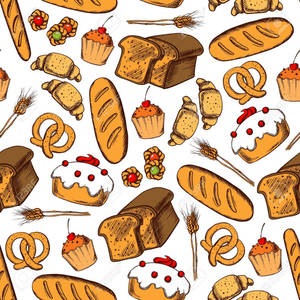 Bakery Artistic Pattern Wallpaper