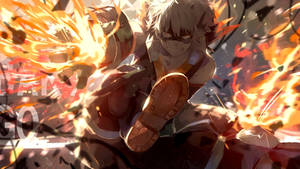 Bakugo Grinning Explosion Wallpaper
