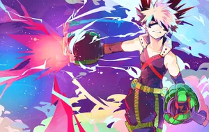 Bakugo’s Fiery Temper Is At Its Peak In This My Hero Academia Artwork. Wallpaper