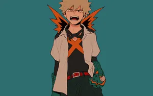 Bakugou Katsuki Stands Confidently With A Determined Look Wallpaper