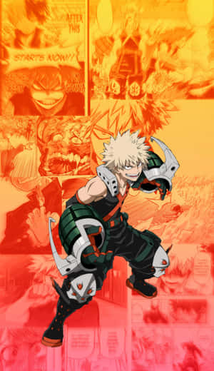 Bakugou With An Intense Expression And Attitude 🔥 Wallpaper