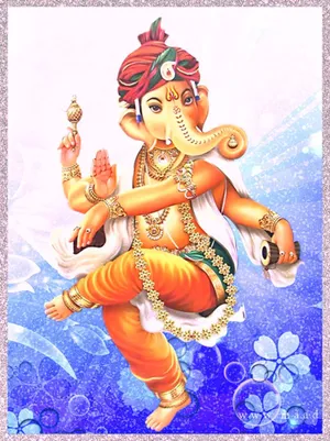 Bal Ganesh Balancing On One Foot Wallpaper