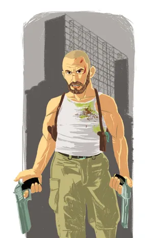 Bald Max Payne Art Wallpaper