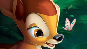 Bambi And Butterfly Wallpaper