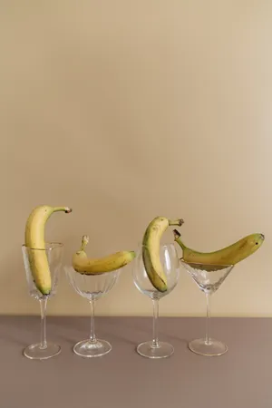 Bananas In Wine Glasses Wallpaper
