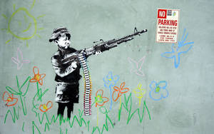 Banksy Child Soldier Wallpaper