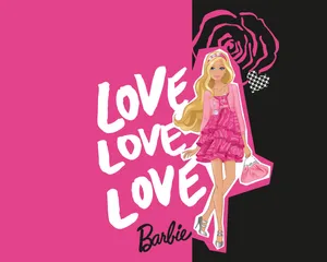 Barbie Love In Black And Pink Wallpaper