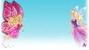 Barbie Mariposa Background Design Wallpaper
