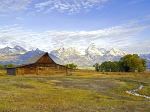 Barn House Teton Mountain Wallpaper
