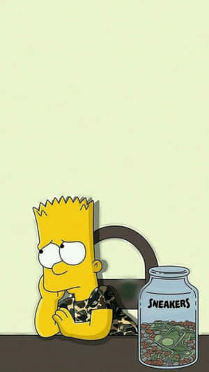 Bart Simpson Feeling Lost With His New Phone Wallpaper