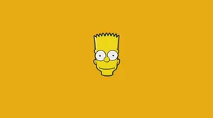 Bart Simpson Minimalist Yellow Background Wallpaper