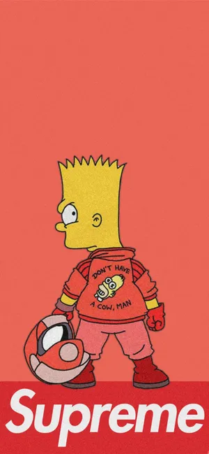 Bart Simpson Orange Supreme Wallpaper