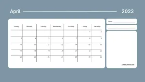 Basic Blue White April 2022 Calendar Wallpaper