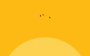 Basic Yellow With Birds Wallpaper