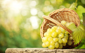 Basket Of Green Grapes Wallpaper