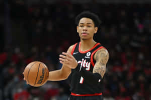 Basketball Playerin Action Dribbling Wallpaper