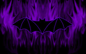 Bat Purple Fire Art Wallpaper