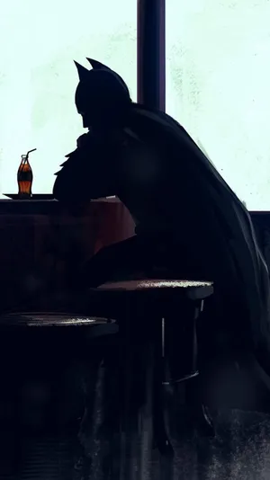 Batman Aesthetic Relaxing In Bar Wallpaper