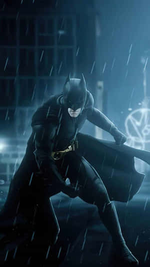 Batman In The Rain In The City Wallpaper