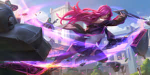 Battle Ready Katarina Leagueof Legends Wallpaper