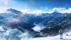 Battlefield 5 4k Skiers Snowy Mountains Wallpaper