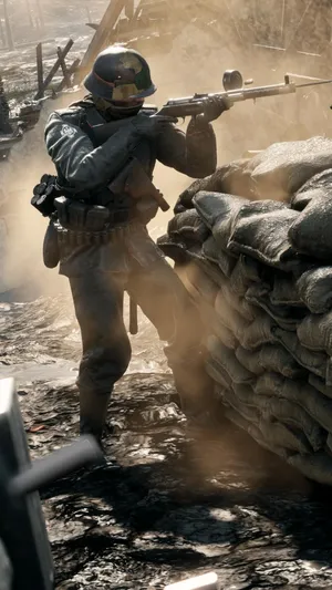 Battlefield Phone Elite Sentry Firing Gun Wallpaper