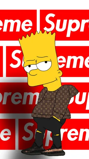 Be Cool Like Bart Simpson In This Limited Edition Supreme Design! Wallpaper