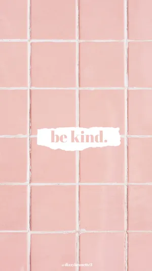 Be Kind Square Grid Pink Wallpaper