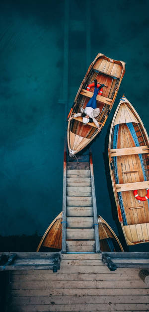 Beach 4k Iphone Woman On Boat At Pier Wallpaper