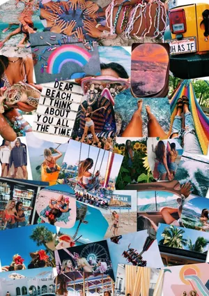 Beach Collage Of Summer Memories Wallpaper