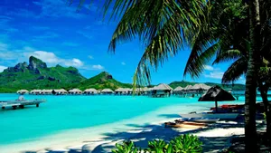 Beach Resort Google Meet Virtual Background Wallpaper