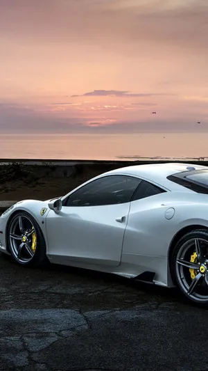 Beach Sunset Ferrari Iphone Wallpaper