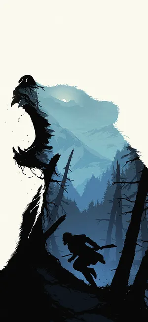 Bear Forest Illusion Artwork Wallpaper